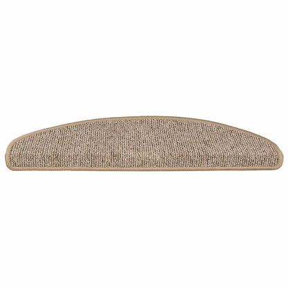 vidaXL Stair Mats 15 pcs 65x21x4 cm Brown Half Round Large 4