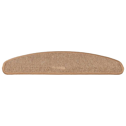 vidaXL Stair Mats 15 pcs 65x21x4 cm Light Brown Half Round Large 4