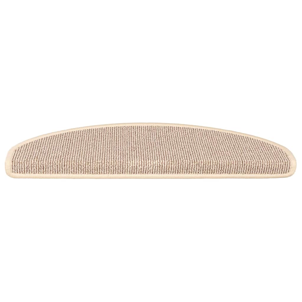 vidaXL Stair Mats 15 pcs 65x21x4 cm White and Brown Half Round Large 4