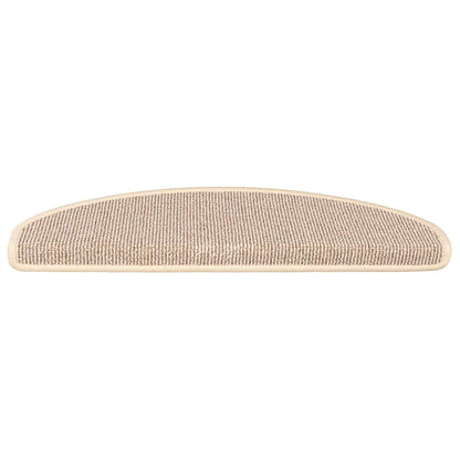 vidaXL Stair Mats 15 pcs 65x21x4 cm White and Brown Half Round Large 4