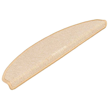 vidaXL Stair Mats 15 pcs 65x21x4 cm Cream Half Round Large 3