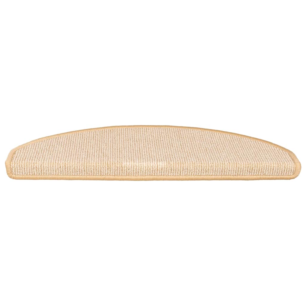 vidaXL Stair Mats 15 pcs 65x21x4 cm Cream Half Round Large 4