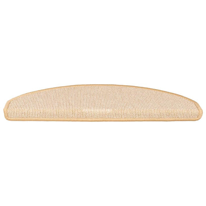 vidaXL Stair Mats 15 pcs 65x21x4 cm Cream Half Round Large 4
