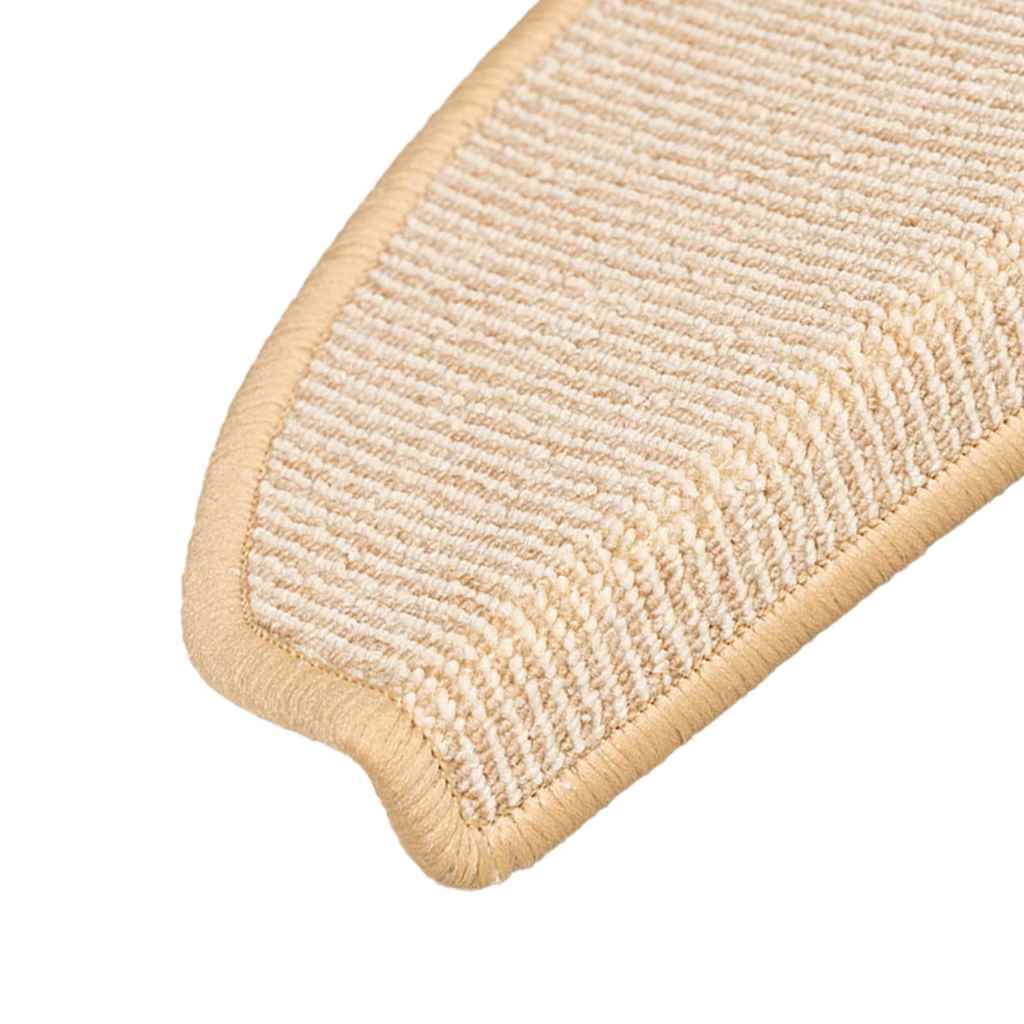 vidaXL Stair Mats 15 pcs 65x21x4 cm Cream Half Round Large 6