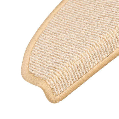 vidaXL Stair Mats 15 pcs 65x21x4 cm Cream Half Round Large 6