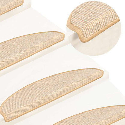 vidaXL Stair Mats 15 pcs 65x21x4 cm Cream Half Round Large 1