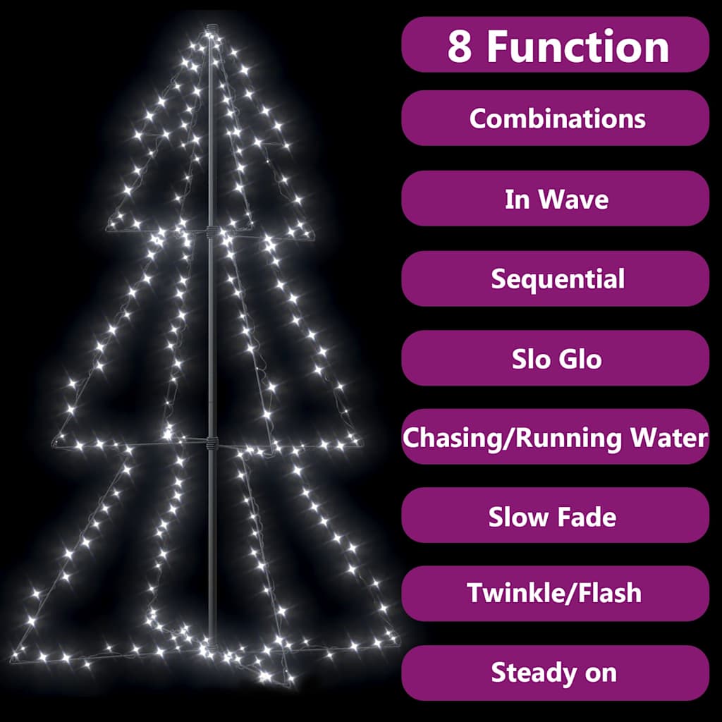 vidaXL Christmas Cone Tree | Cold white | Metal | 98 x 150 cm 4