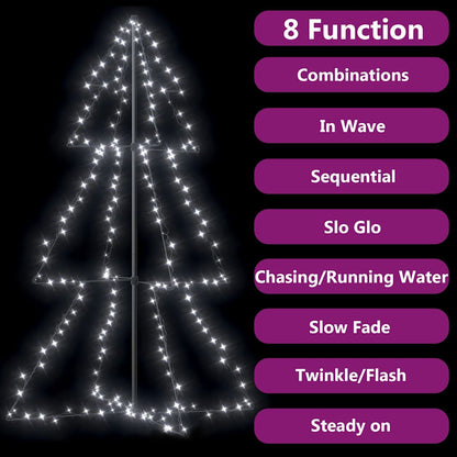 vidaXL Christmas Cone Tree | Cold white | Metal | 98 x 150 cm 4
