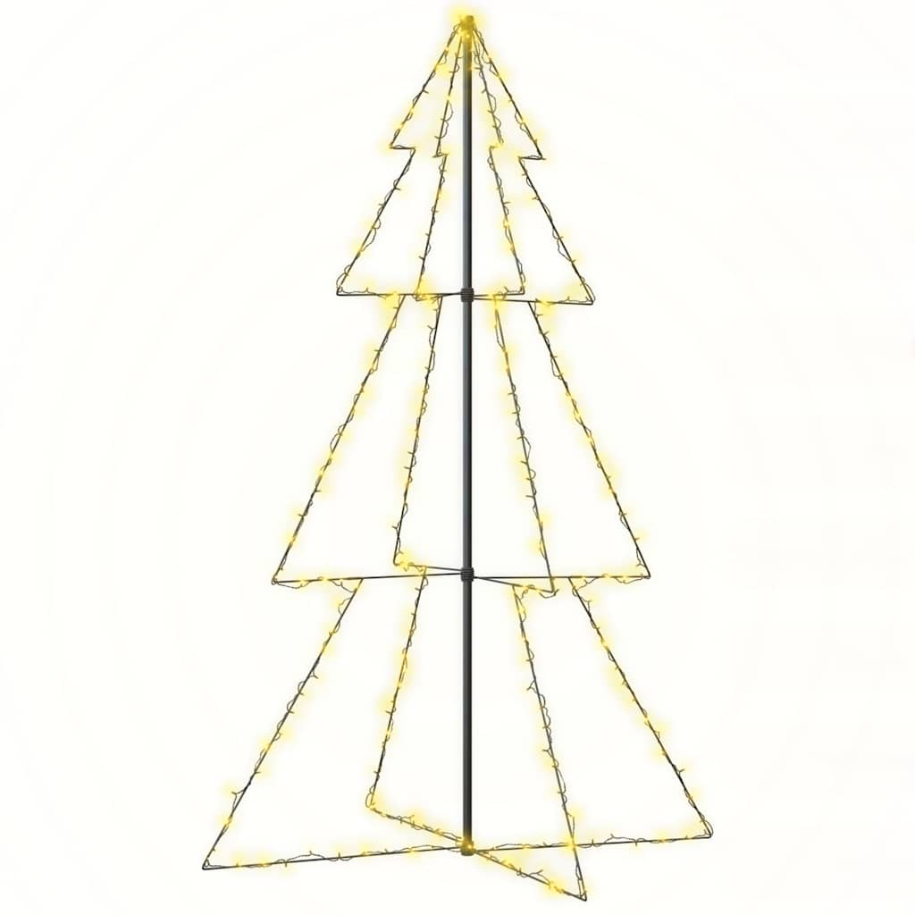 vidaXL Christmas Cone Tree | Warm white | Metal | Large | Decorative Inlays 2