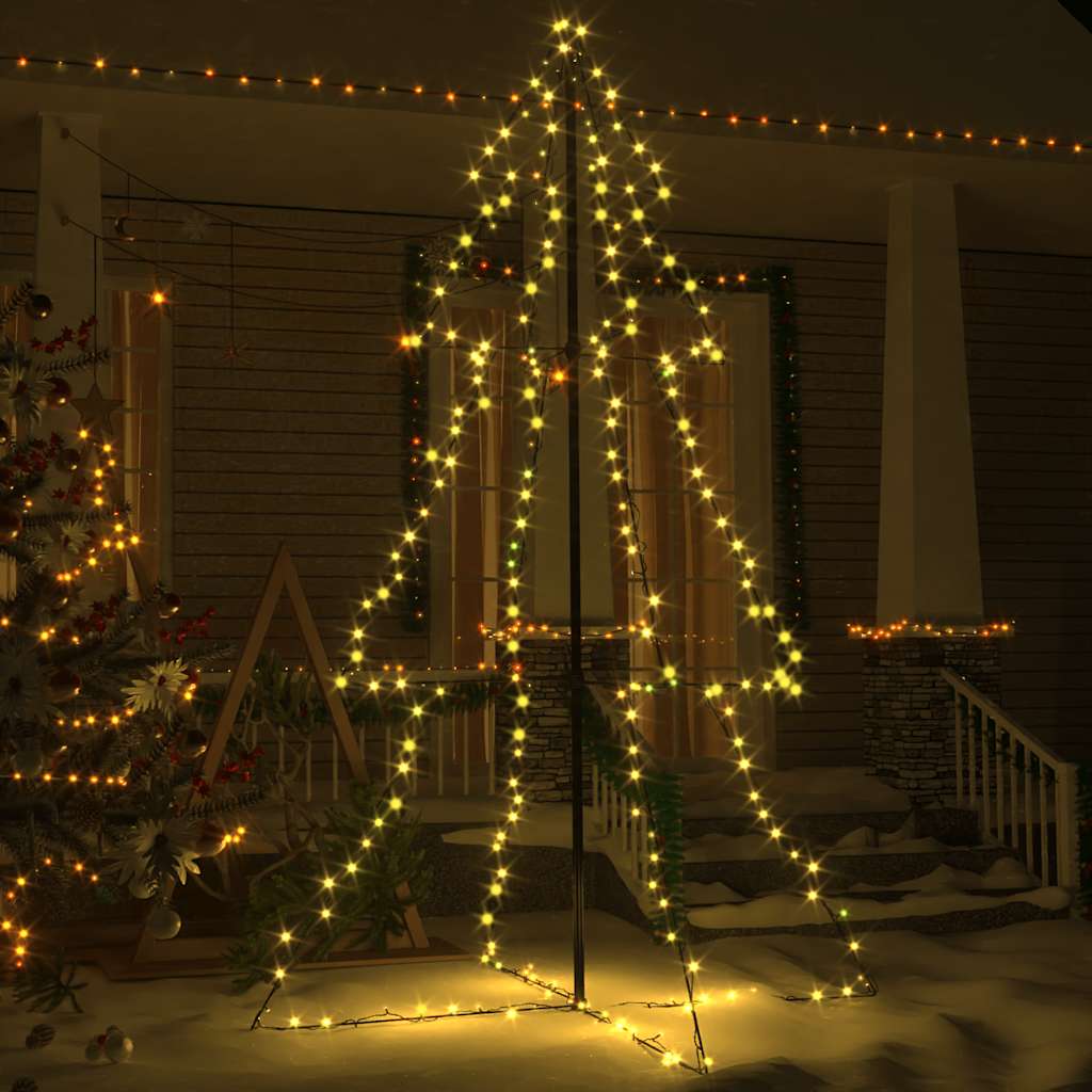 vidaXL Christmas Cone Tree | Warm white | Metal | Large | Decorative Inlays 3