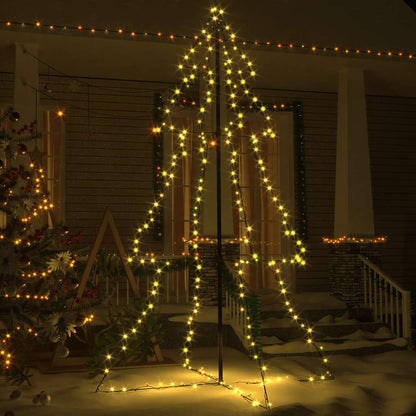 vidaXL Christmas Cone Tree | Warm white | Metal | Large | Decorative Inlays 3