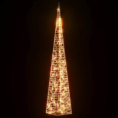 vidaXL Light Cone | Warm White | Acrylic | 90 cm tall | Decorative Inlays 4