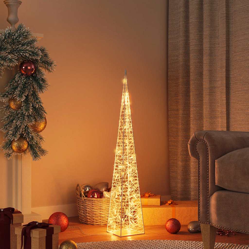 vidaXL Light Cone | Warm White | Acrylic | 90 cm tall | Decorative Inlays 1