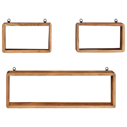 3 Piece Wall Cube Shelf Set Soild Mango Wood Solid acacia wood