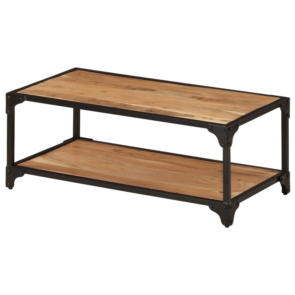 vidaXL Coffee Table | Natural Brown | Solid Acacia Wood, Powder-Coated Iron 1