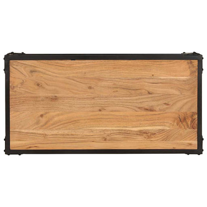 vidaXL Coffee Table | Natural Brown | Solid Acacia Wood, Powder-Coated Iron 4