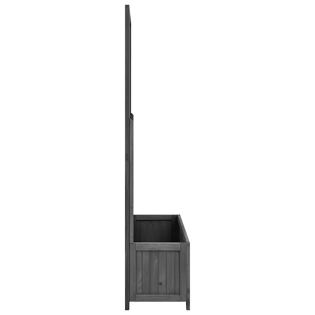 vidaXL Planter with Trellis Black 70x30x135 cm Solid Wood Fir 3