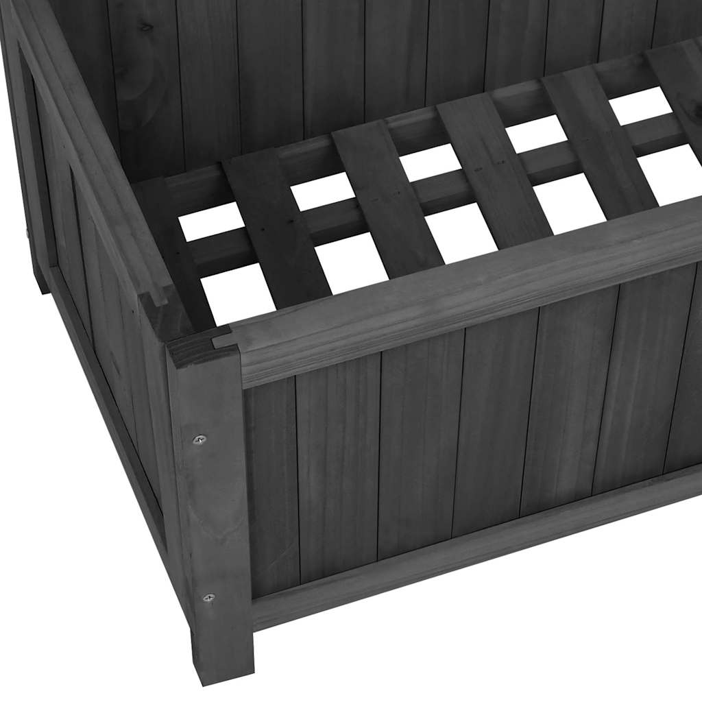vidaXL Planter with Trellis Black 70x30x135 cm Solid Wood Fir 6