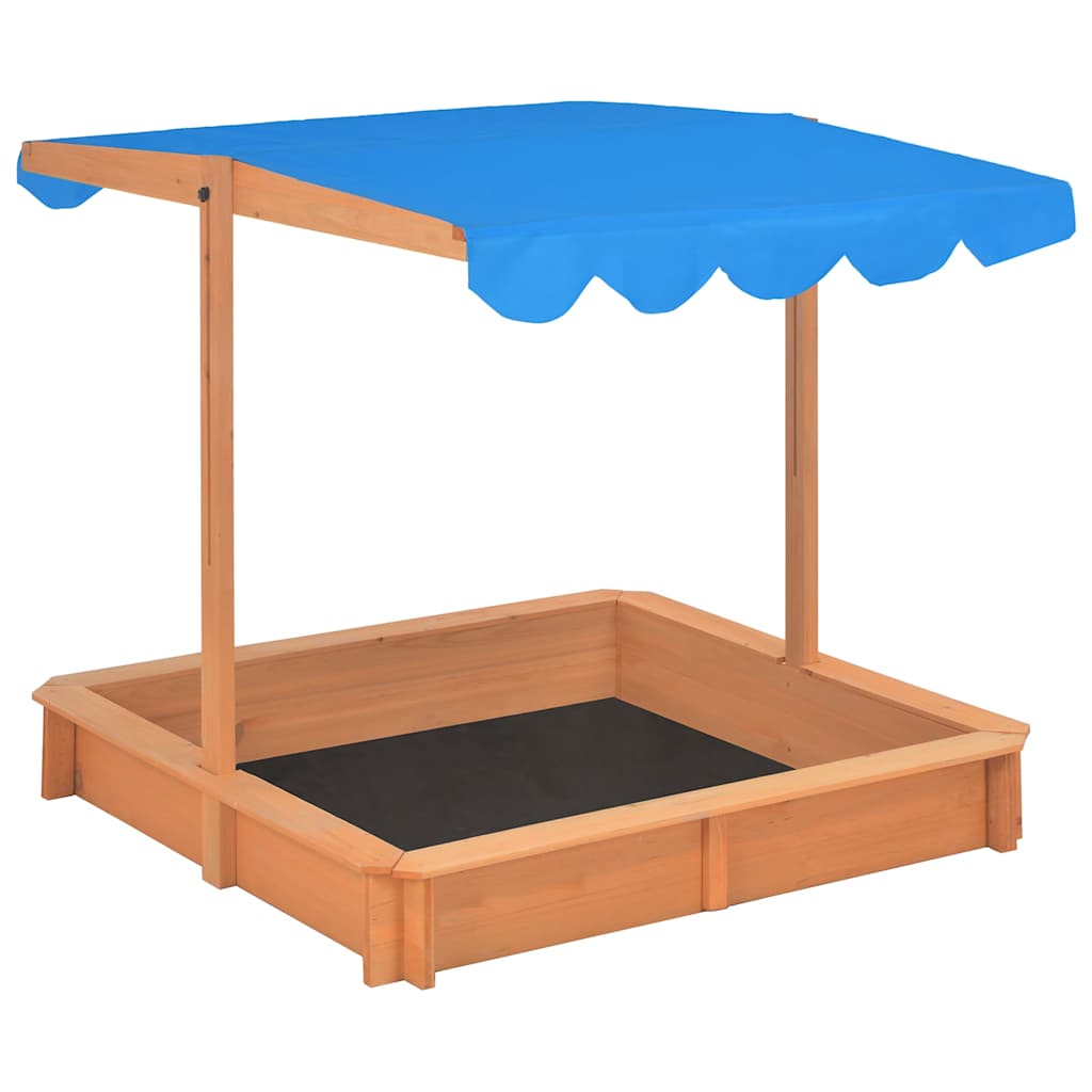 vidaXL Sandbox | Brown | Firwood | Medium | Height-Adjustable | Sandbox | Square 2
