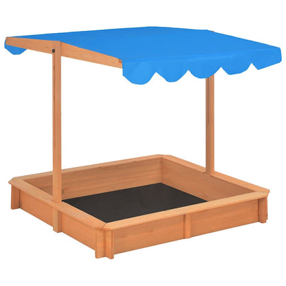 vidaXL Sandbox | Brown | Firwood | Medium | Height-Adjustable | Sandbox | Square 2