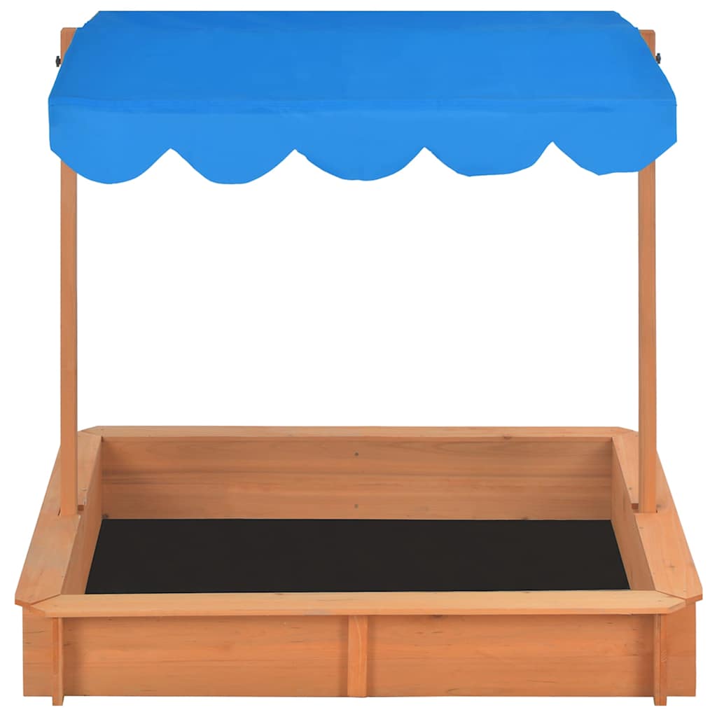 vidaXL Sandbox | Brown | Firwood | Medium | Height-Adjustable | Sandbox | Square 5