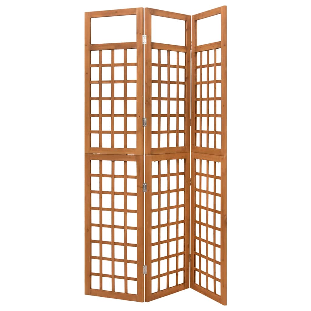 vidaXL 3-Panel Room Divider/Trellis Solid Fir Wood 121x180.5 cm 1