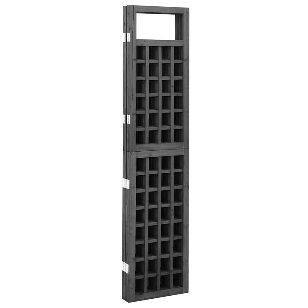 vidaXL 3-Panel Room Divider/Trellis Solid Fir Wood Black 121x180 cm 4