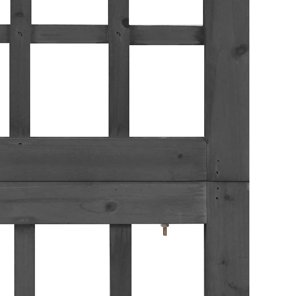 vidaXL 3-Panel Room Divider/Trellis Solid Fir Wood Black 121x180 cm 5
