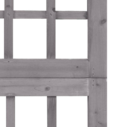 vidaXL 3-Panel Room Divider/Trellis Solid Fir Wood Grey 121x180 cm 5