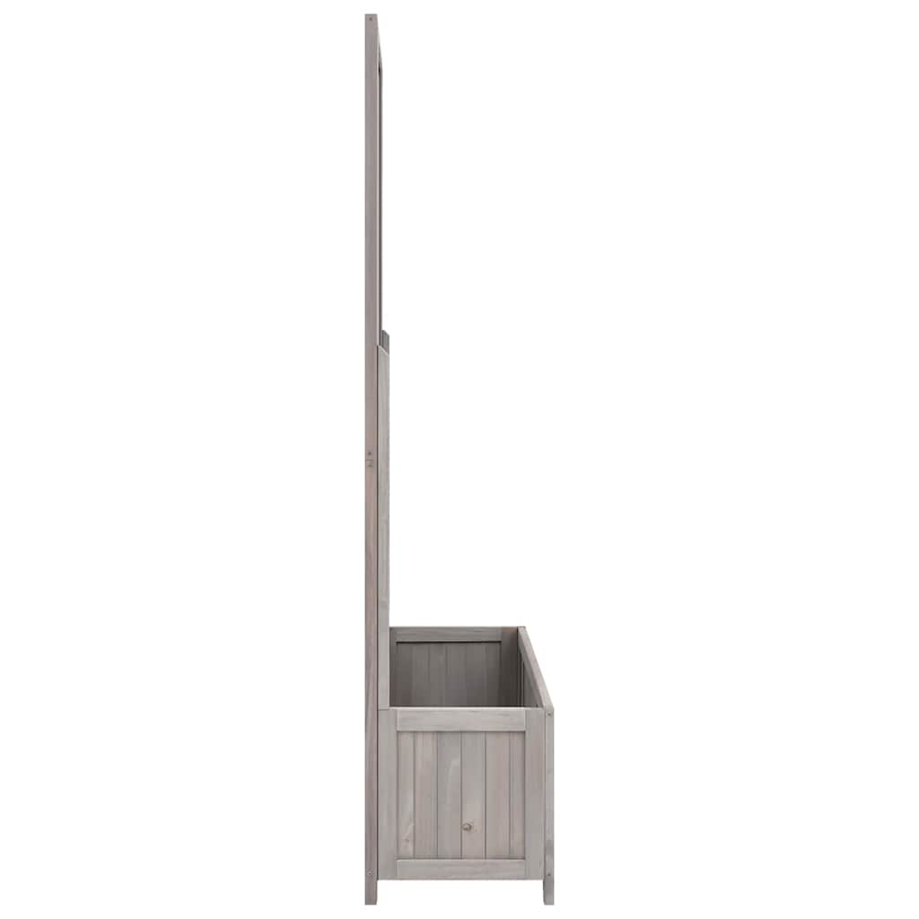 vidaXL Planter with Trellis Grey 70x30x135 cm Solid Wood Fir 3