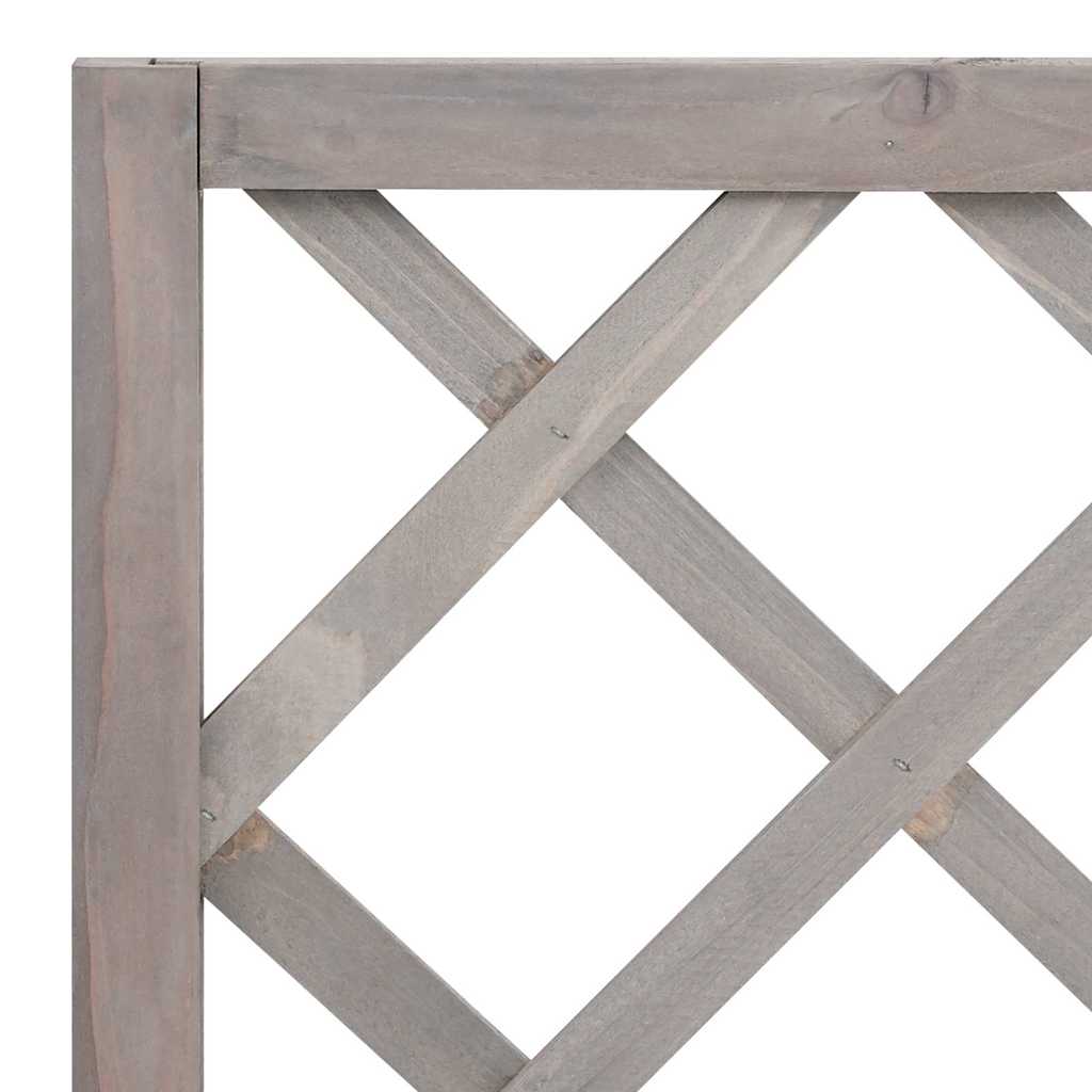 vidaXL Planter with Trellis Grey 70x30x135 cm Solid Wood Fir 5