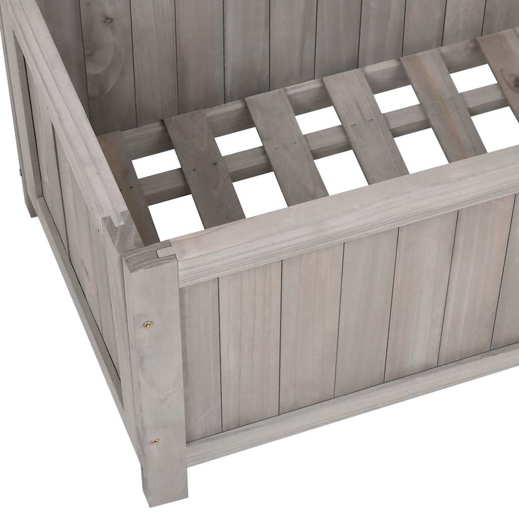 vidaXL Planter with Trellis Grey 70x30x135 cm Solid Wood Fir 6