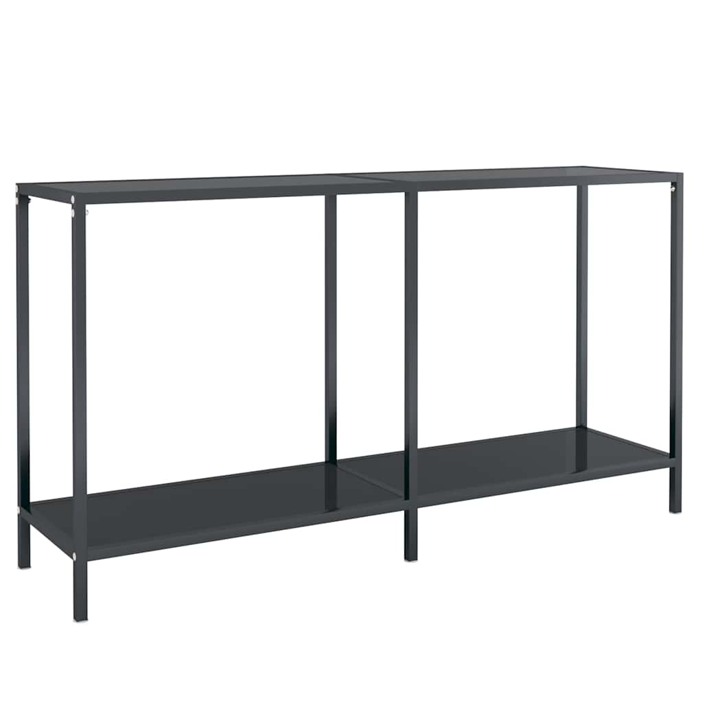 331695 vidaXL Console Table Black 140x35x75,5 cm Tempered Glass 2