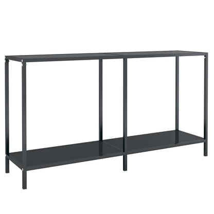 331695 vidaXL Console Table Black 140x35x75,5 cm Tempered Glass 2