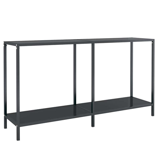 Console Table 140x35x75,5 cm Tempered Glass Black 140 cm