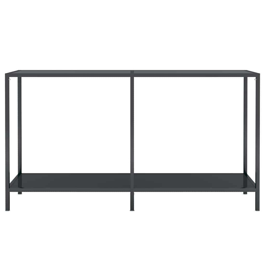 331695 vidaXL Console Table Black 140x35x75,5 cm Tempered Glass 3