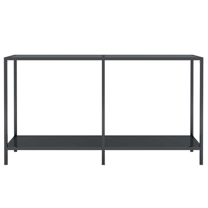 Console Table 140x35x75,5 cm Tempered Glass Black 140 cm