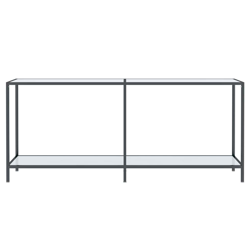 vidaXL Console Table | White | Tempered Glass, Powder-Coated Steel 3