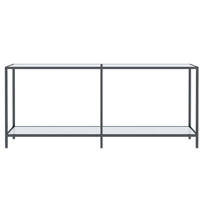 vidaXL Console Table | White | Tempered Glass, Powder-Coated Steel 3