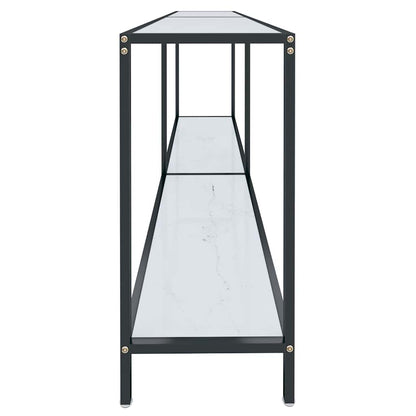 vidaXL Console Table | White | Tempered Glass, Powder-Coated Steel 4