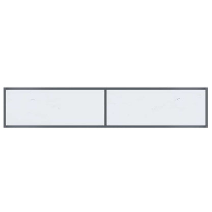 vidaXL Console Table | White | Tempered Glass, Powder-Coated Steel 5