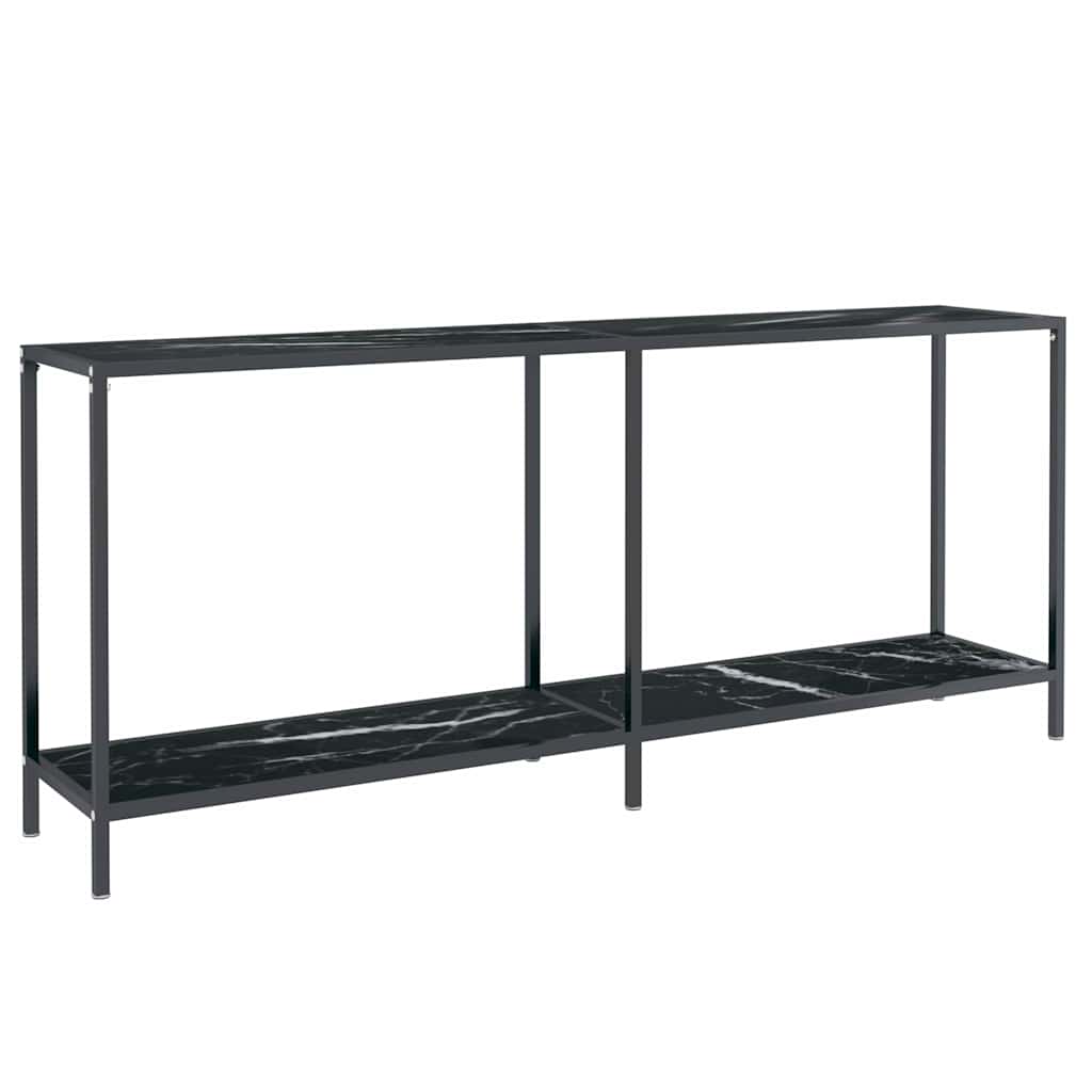 vidaXL Console Table | Black | Tempered glass and powder-coated steel 2