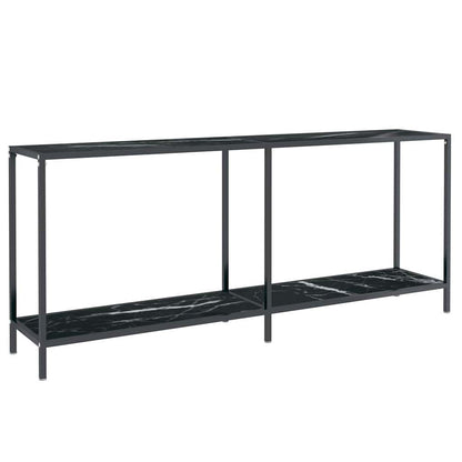 vidaXL Console Table | Black | Tempered glass and powder-coated steel 2