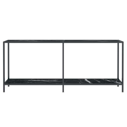 vidaXL Console Table | Black | Tempered glass and powder-coated steel 3