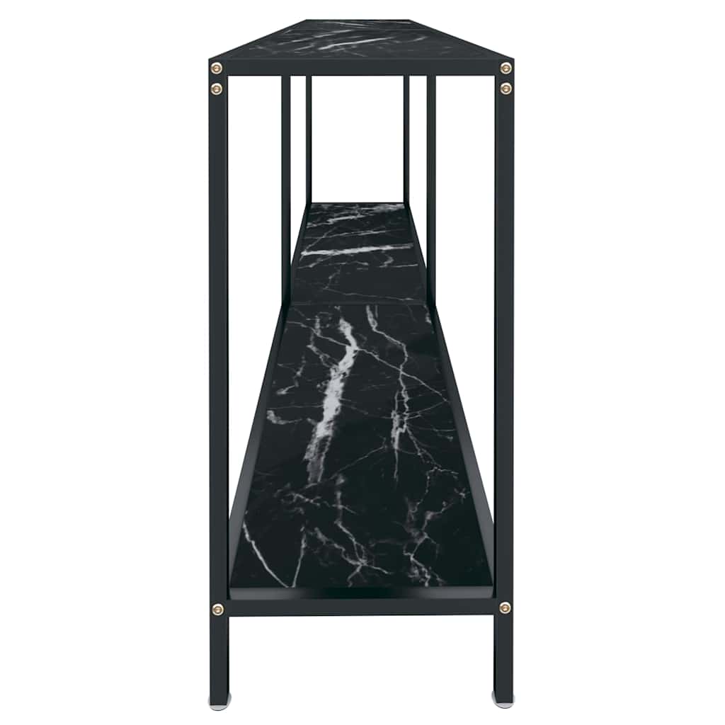 vidaXL Console Table | Black | Tempered glass and powder-coated steel 4