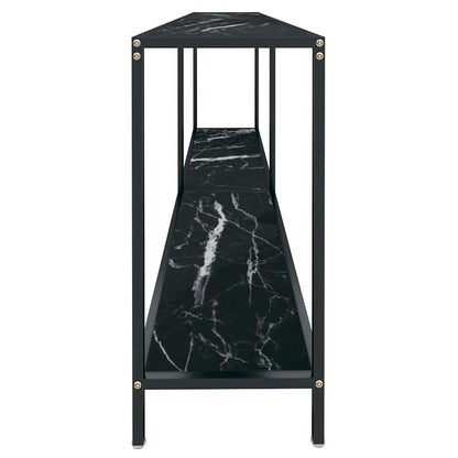 vidaXL Console Table | Black | Tempered glass and powder-coated steel 4