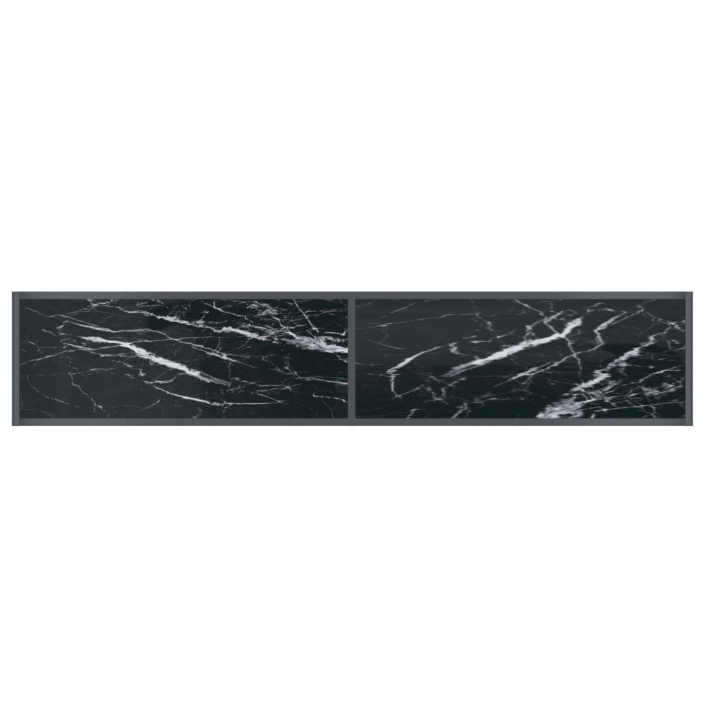 vidaXL Console Table | Black | Tempered glass and powder-coated steel 5