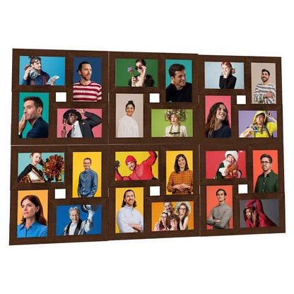 332786 vidaXL Collage Photo Frame for 24x(10x15 cm) Picture Dark Brown MDF 1
