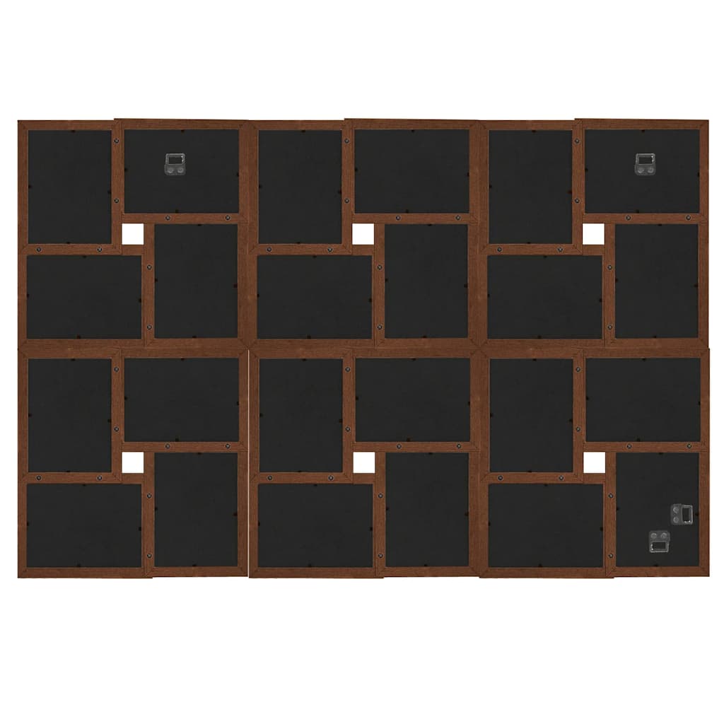 332786 vidaXL Collage Photo Frame for 24x(10x15 cm) Picture Dark Brown MDF 2