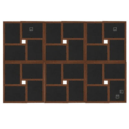 332786 vidaXL Collage Photo Frame for 24x(10x15 cm) Picture Dark Brown MDF 2